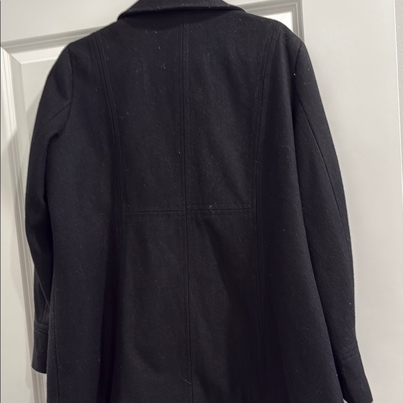 MARVIN RICHARDS NEW YORK Women's Black Double-Breasted wool blend Coat sz 1x - Picture 5 of 6